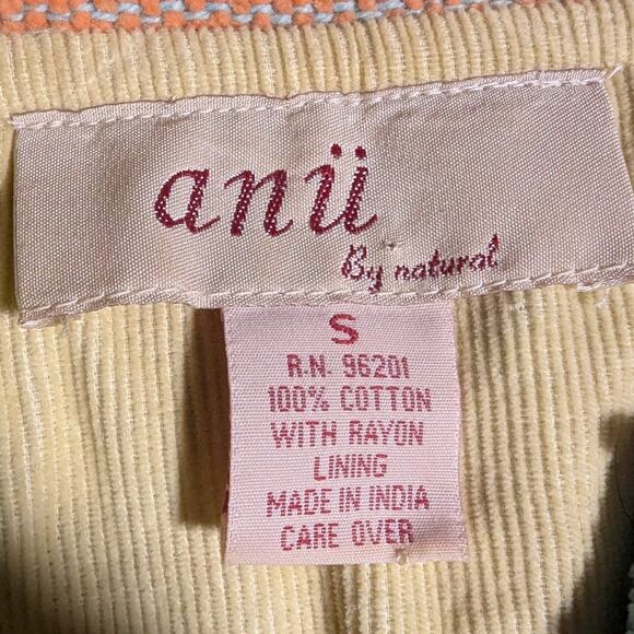 Vtg Y2K Anu Pastel Rainow Floral Embroidered Patchwork Button Up Jacket Sz S - Picture 4 of 4